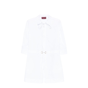 Cotton Poplin Shirt Dress with Horsebit in White