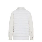 Cotton Blend Bouclé Down Shirt Jacket - Ivory