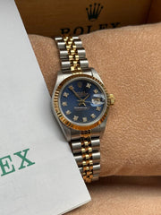 Rolex | Datejust | 69173 | Yellow gold | 26 mm | Gold/Steel | Blue | Automatic