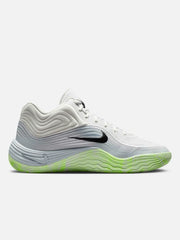 Nike Precision 8 Mid basketball shoes white and volt colorway