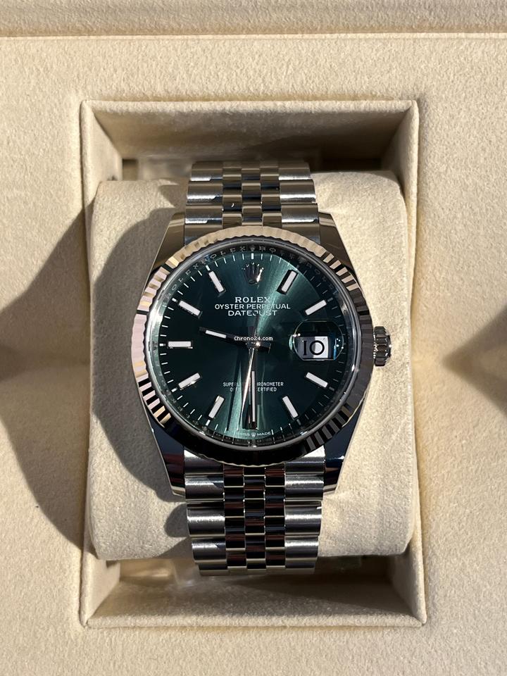 Rolex Datejust126234 Datejust 36mm Mint Green Fluted Bezel Jubilee Full Set