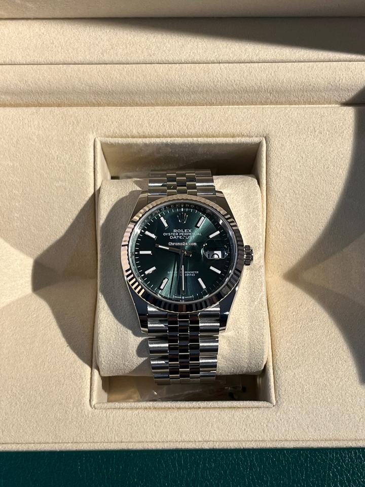 Rolex Datejust126234 Datejust 36mm Mint Green Fluted Bezel Jubilee Full Set