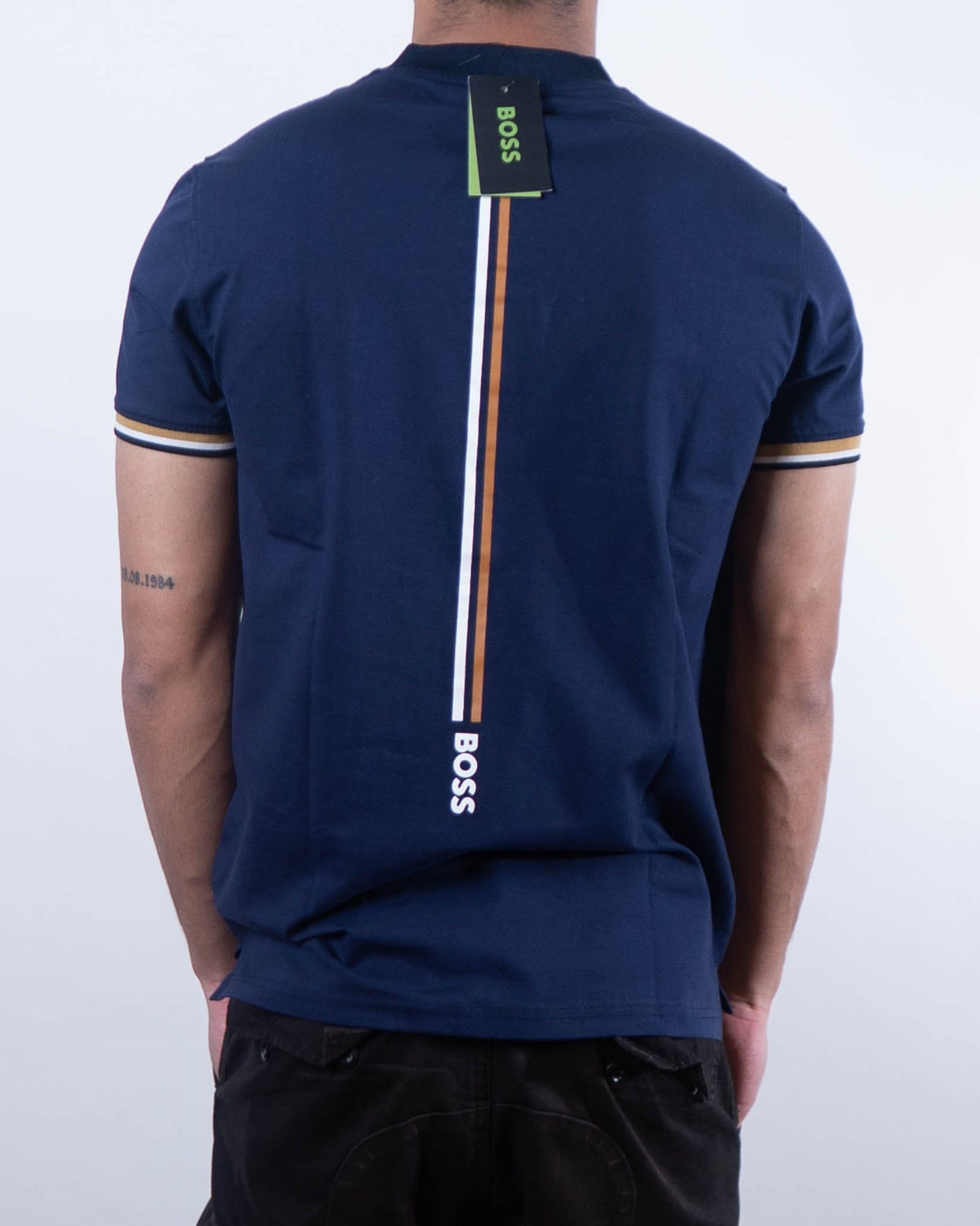 Hugo Boss x Matteo Berrettini Slim-Fit Stripes Polo T-Shirt (M)