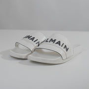 Balmain Paris White Sliders (UK 9.5)