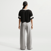 NIKE SPORTSWEAR OVERSIZED CROPPED JERSEY { BLACK LIGHT SMOKE
