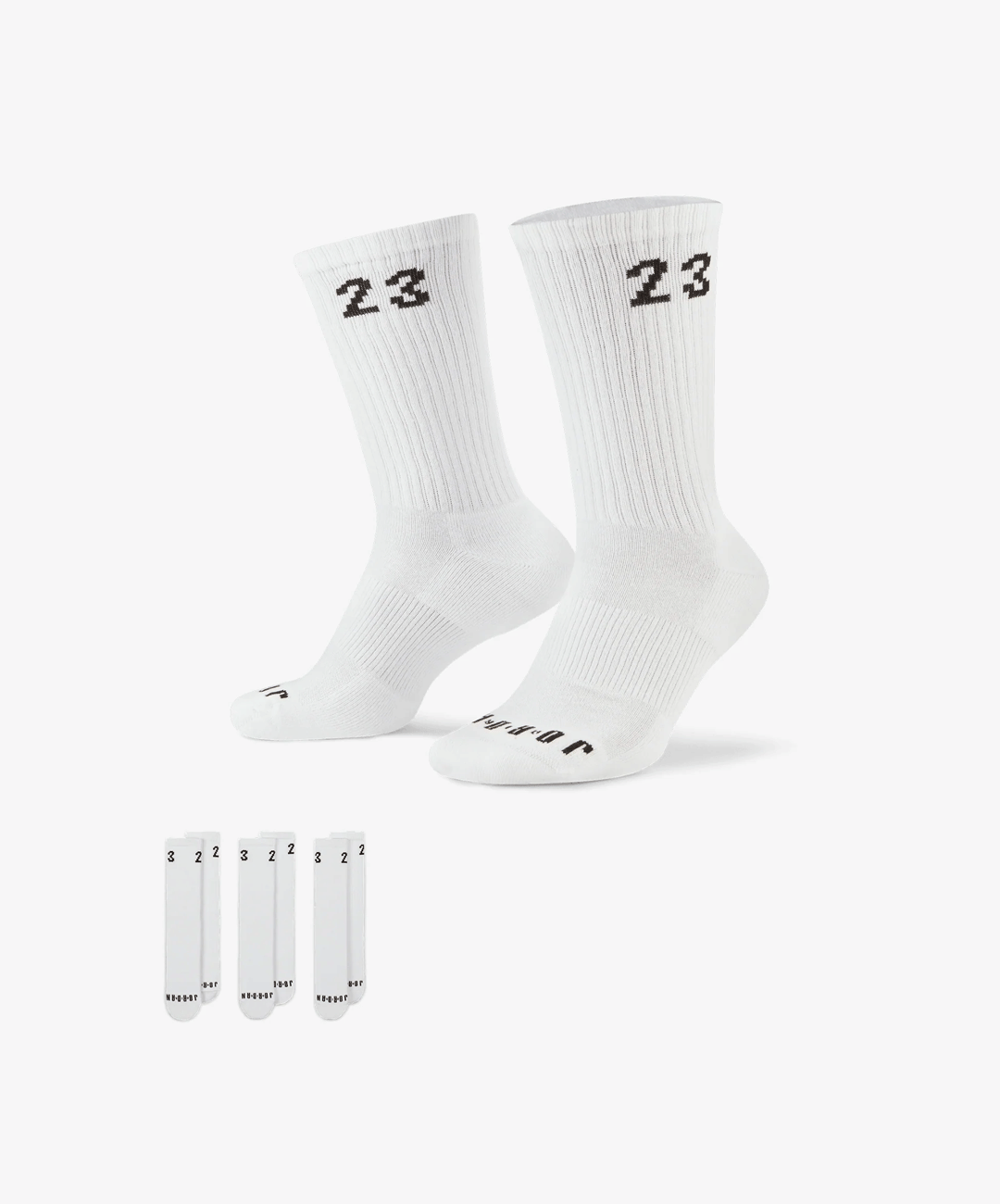 Jordan CREW SOCKS (3 PAIRS) { WHITE