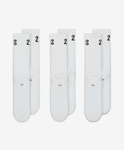 Jordan CREW SOCKS (3 PAIRS) { WHITE