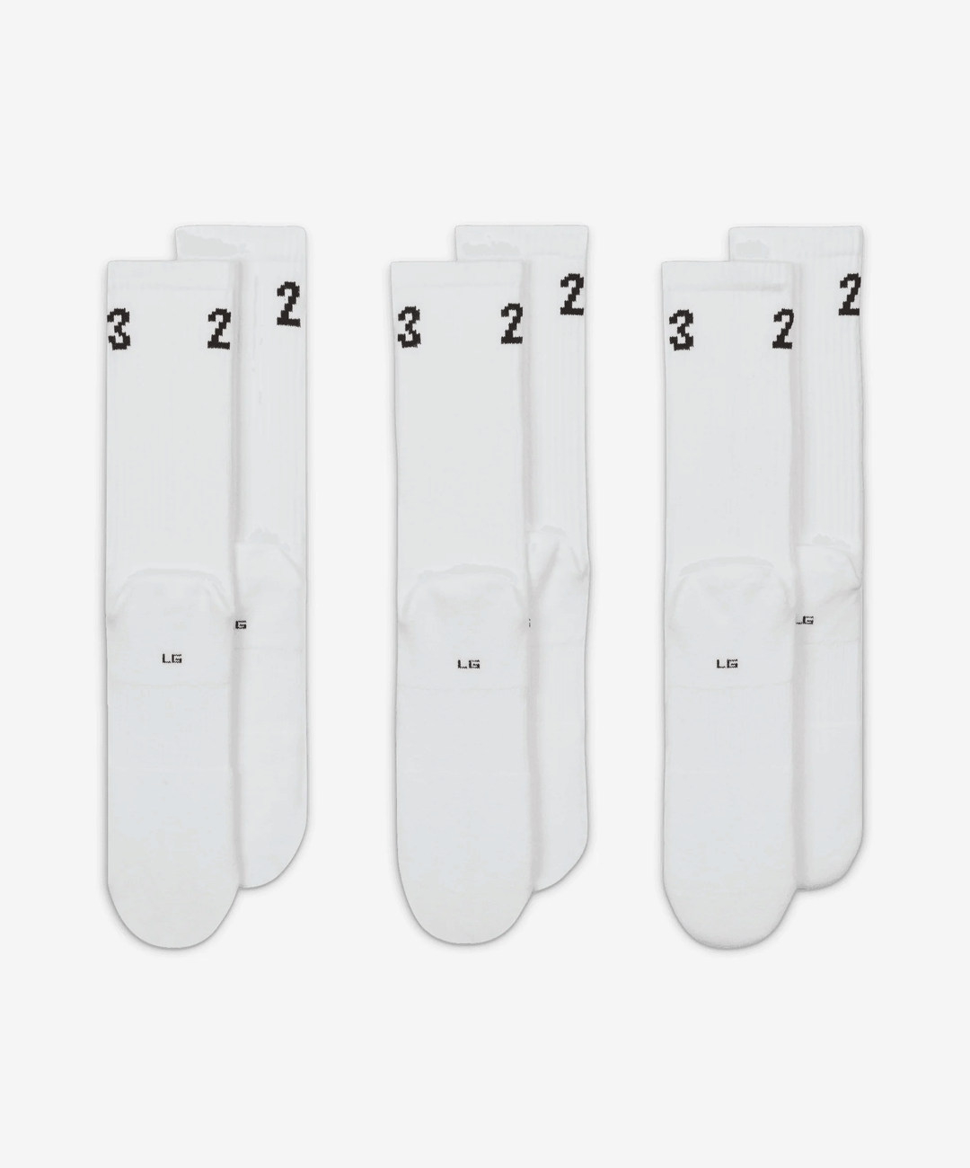 Jordan CREW SOCKS (3 PAIRS) { WHITE