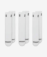Jordan CREW SOCKS (3 PAIRS) { WHITE