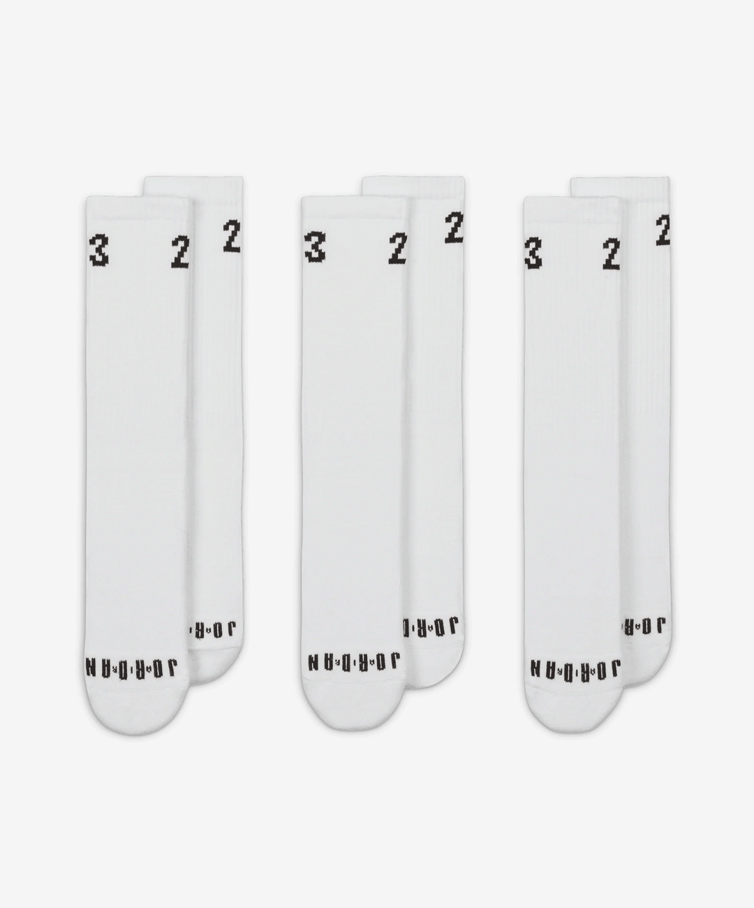 Jordan CREW SOCKS (3 PAIRS) { WHITE