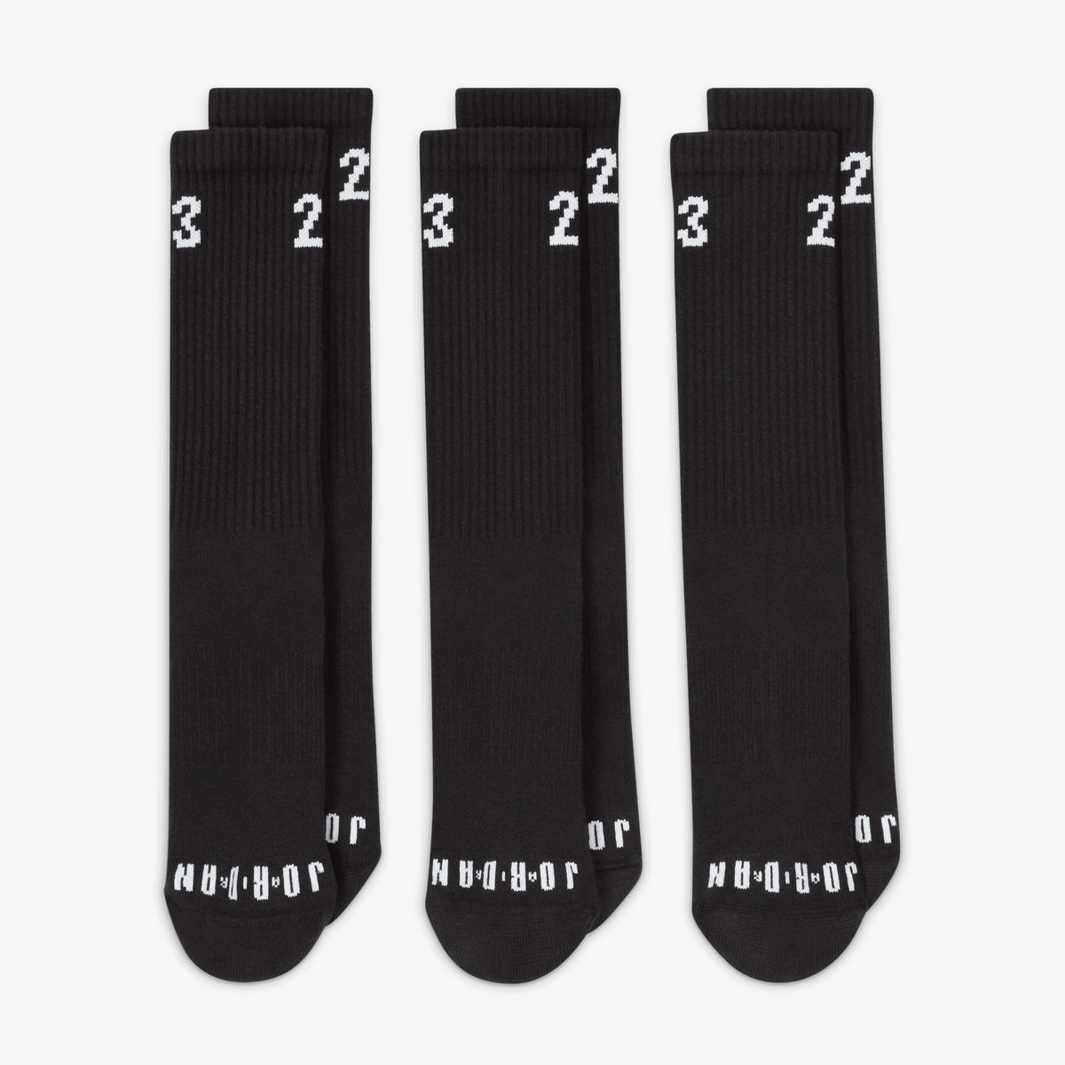 Jordan CREW SOCKS (3 PAIRS) { BLACK