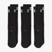 Jordan CREW SOCKS (3 PAIRS) { BLACK