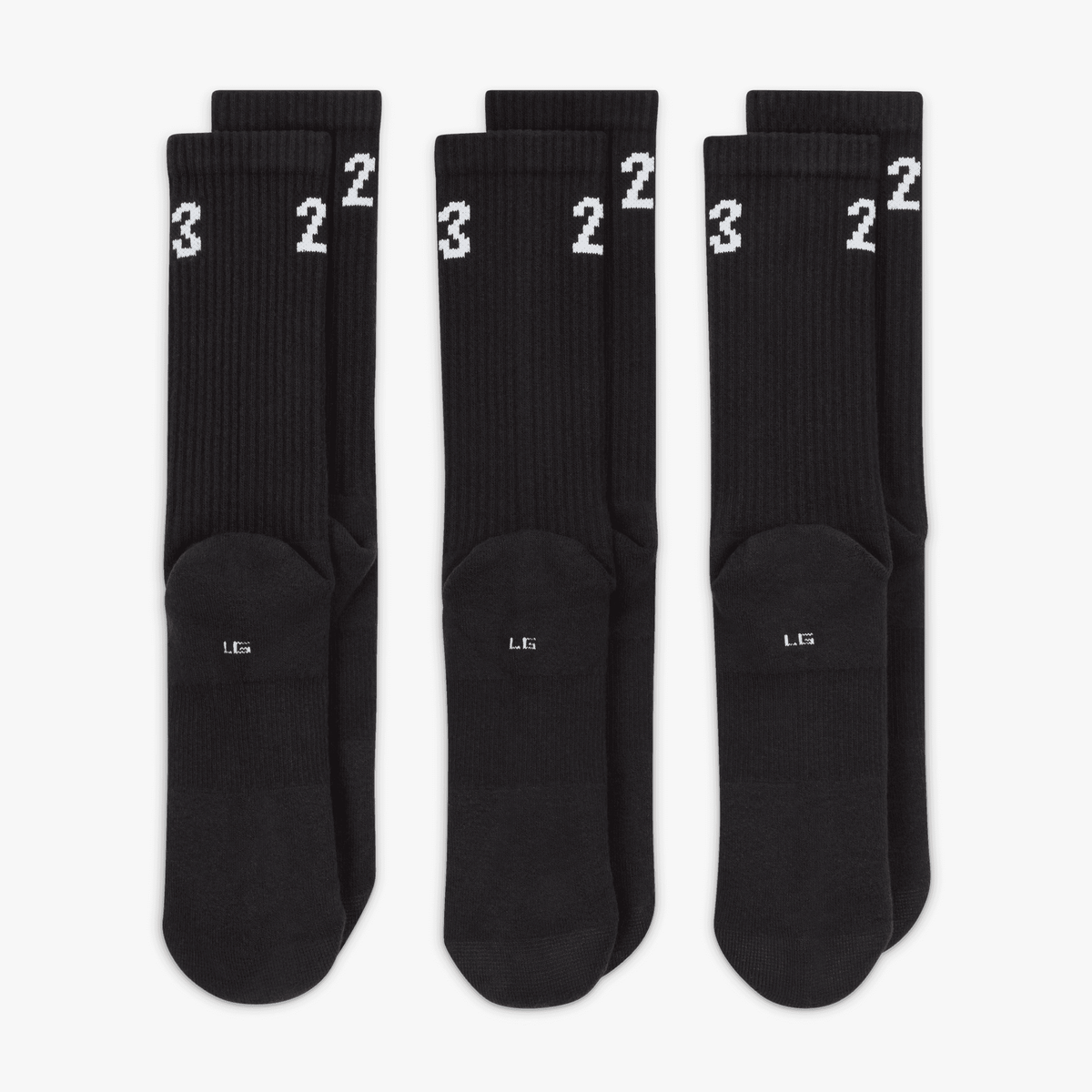 Jordan CREW SOCKS (3 PAIRS) { BLACK