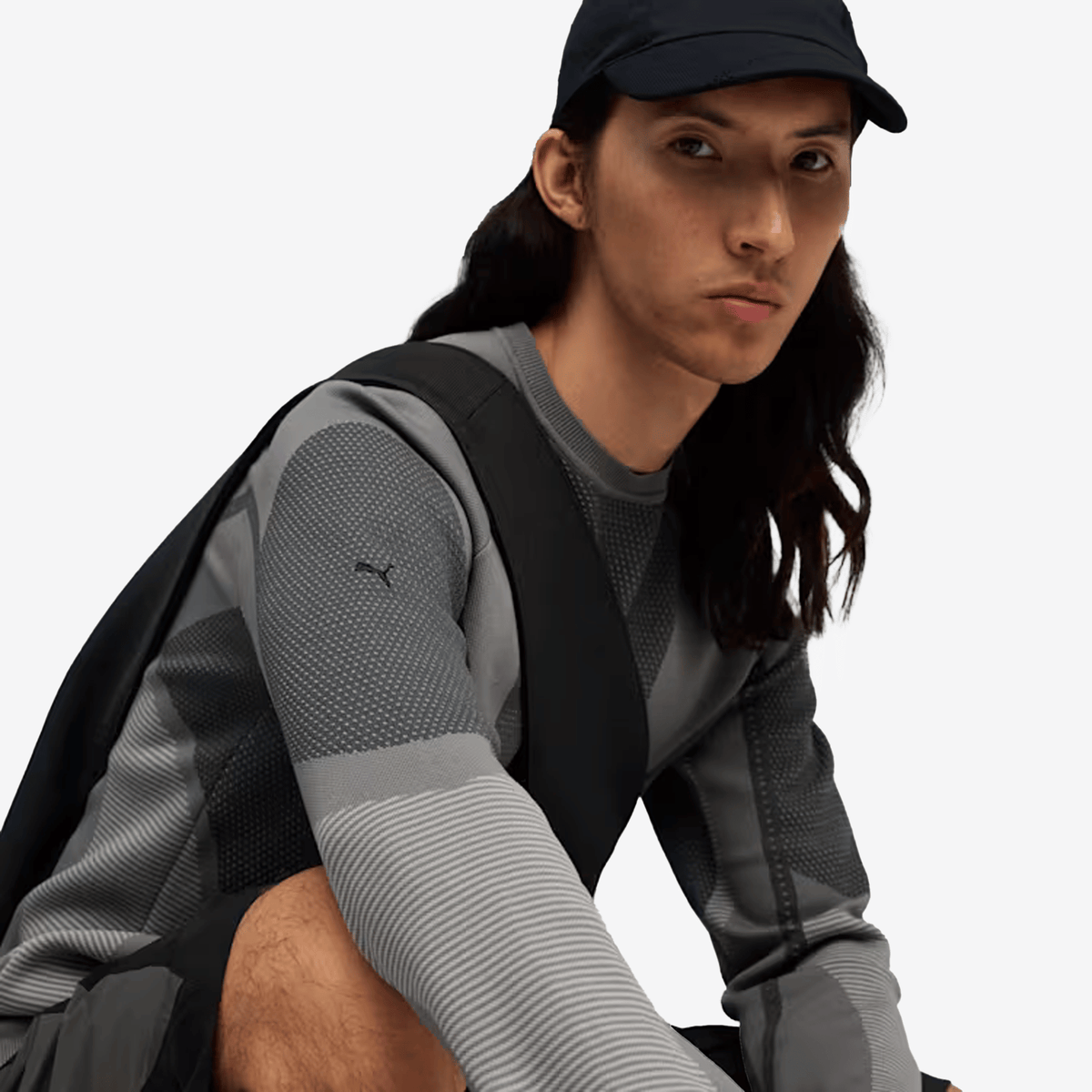 PUMA x SAN SAN GEAR KNIT SWEATER { COOL MID GRAY