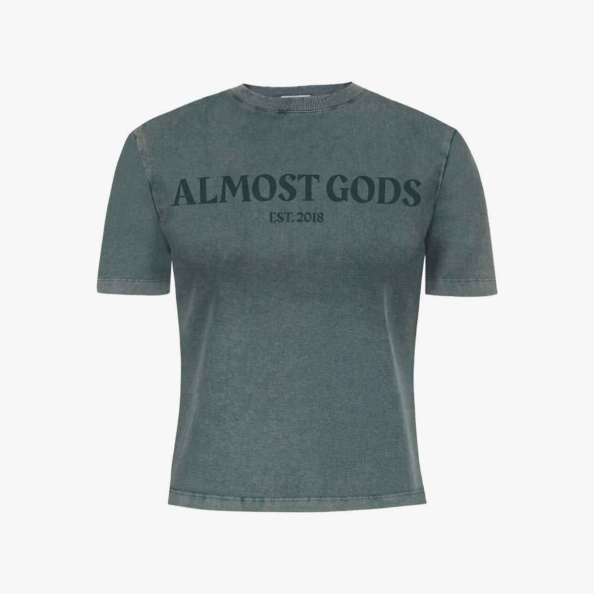 ALMOST GODS STONEWASHED ALMOST GODS T-Shirt IN GRANITE { GREY/CBLACK