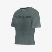 ALMOST GODS STONEWASHED ALMOST GODS T-Shirt IN GRANITE { GREY/CBLACK