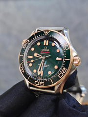 Omega Seamaster Diver 300 MBasel one Seamaster Diver 300m Titanium Bronze Gold Meshgreen titan strap 5 years international warranty