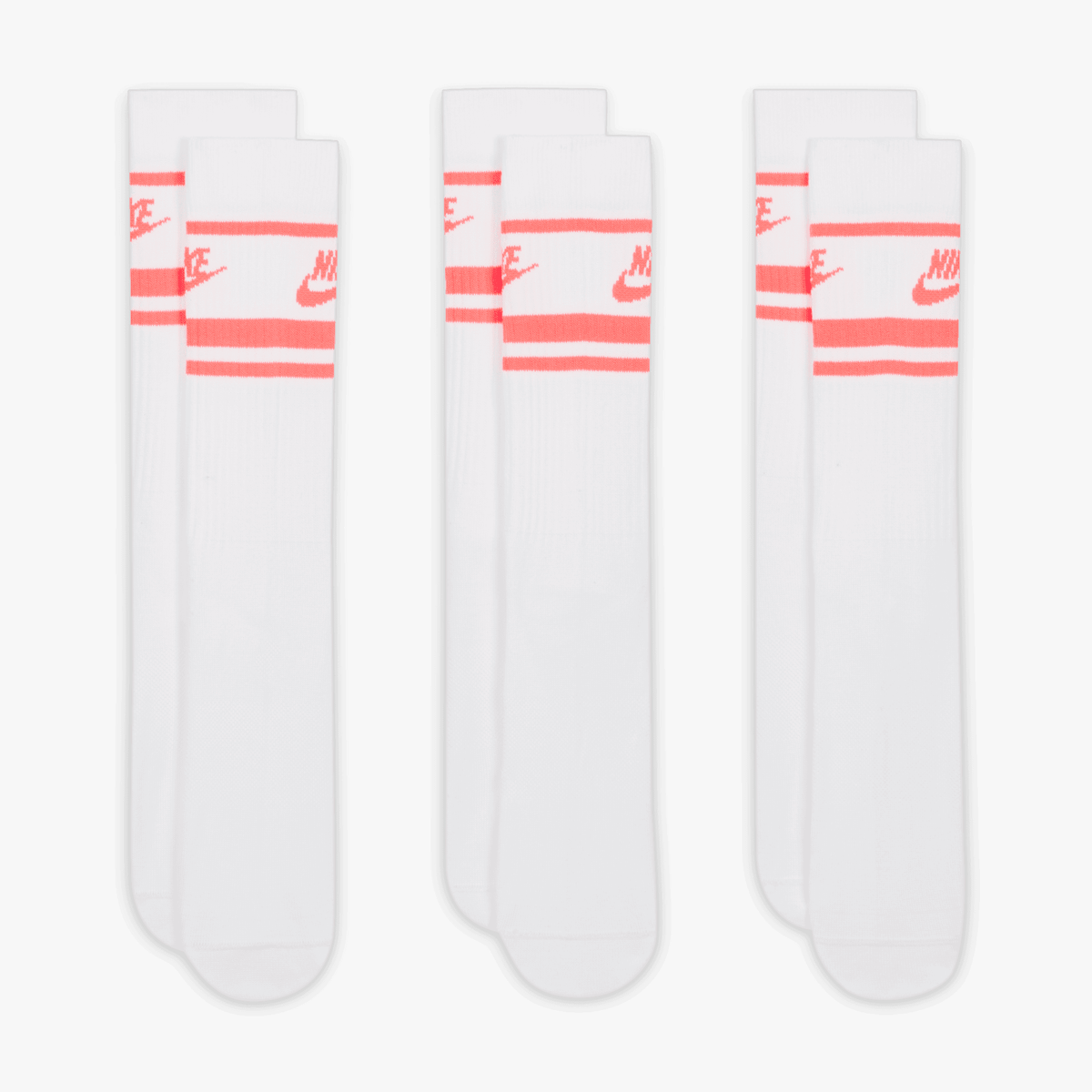 NIKE SPORTSWEAR DRI-FIT EVERYDAY ESSENTIAL { WHITE/HOT PUNCH/HOT PUNCH