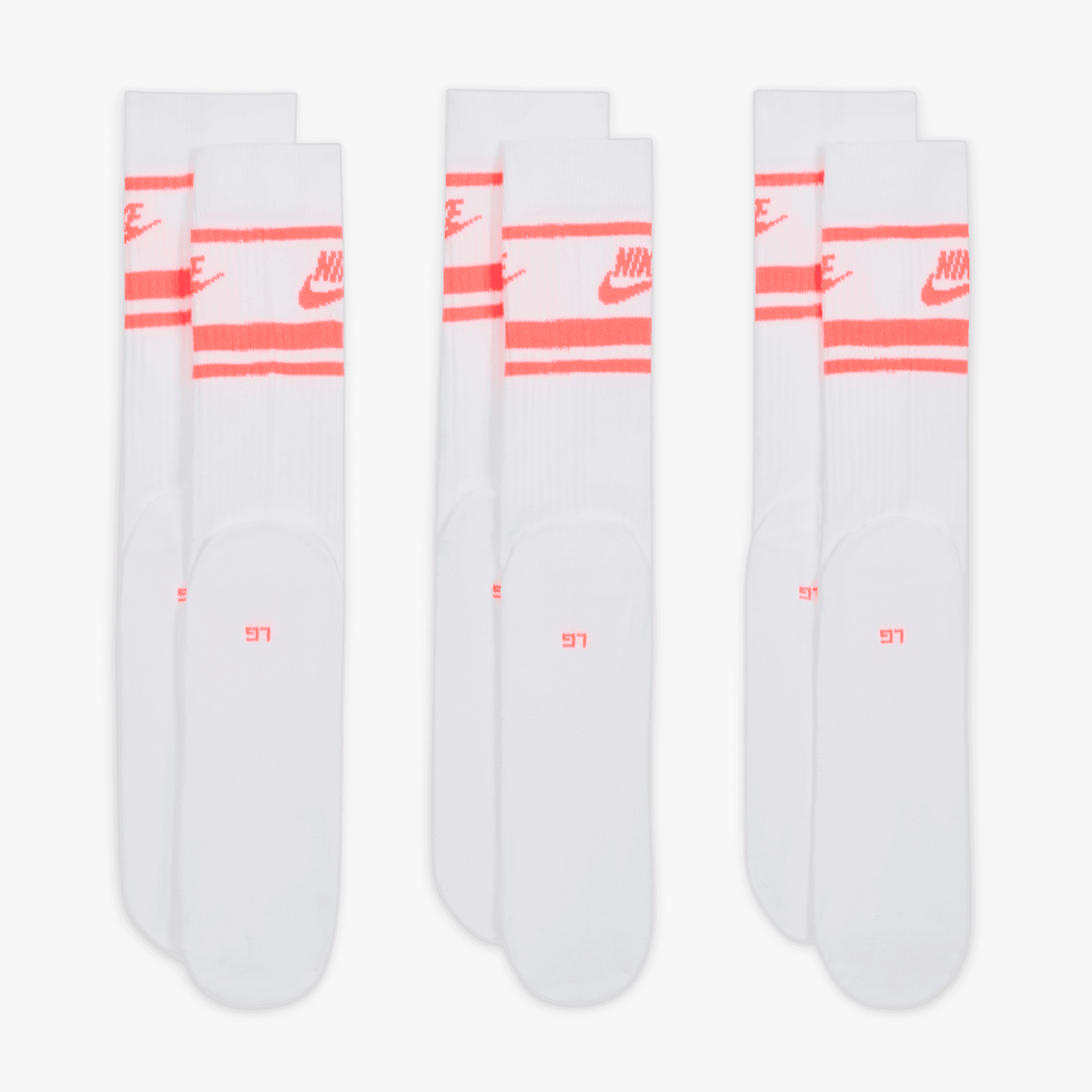NIKE SPORTSWEAR DRI-FIT EVERYDAY ESSENTIAL { WHITE/HOT PUNCH/HOT PUNCH