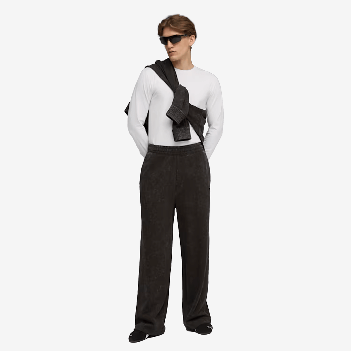 Puma FUTURE ARCHIVE OVERSIZED KNIT PANTS { PUMA BLACK