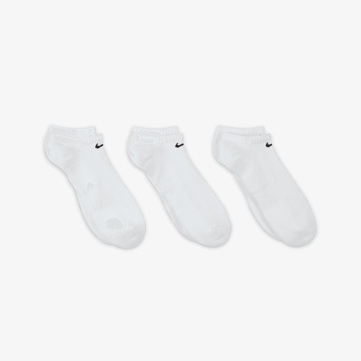 NIKE EVERYDAY CUSHIONED TRAINING NO-SHOW SOCKS { WHITE/BLACK
