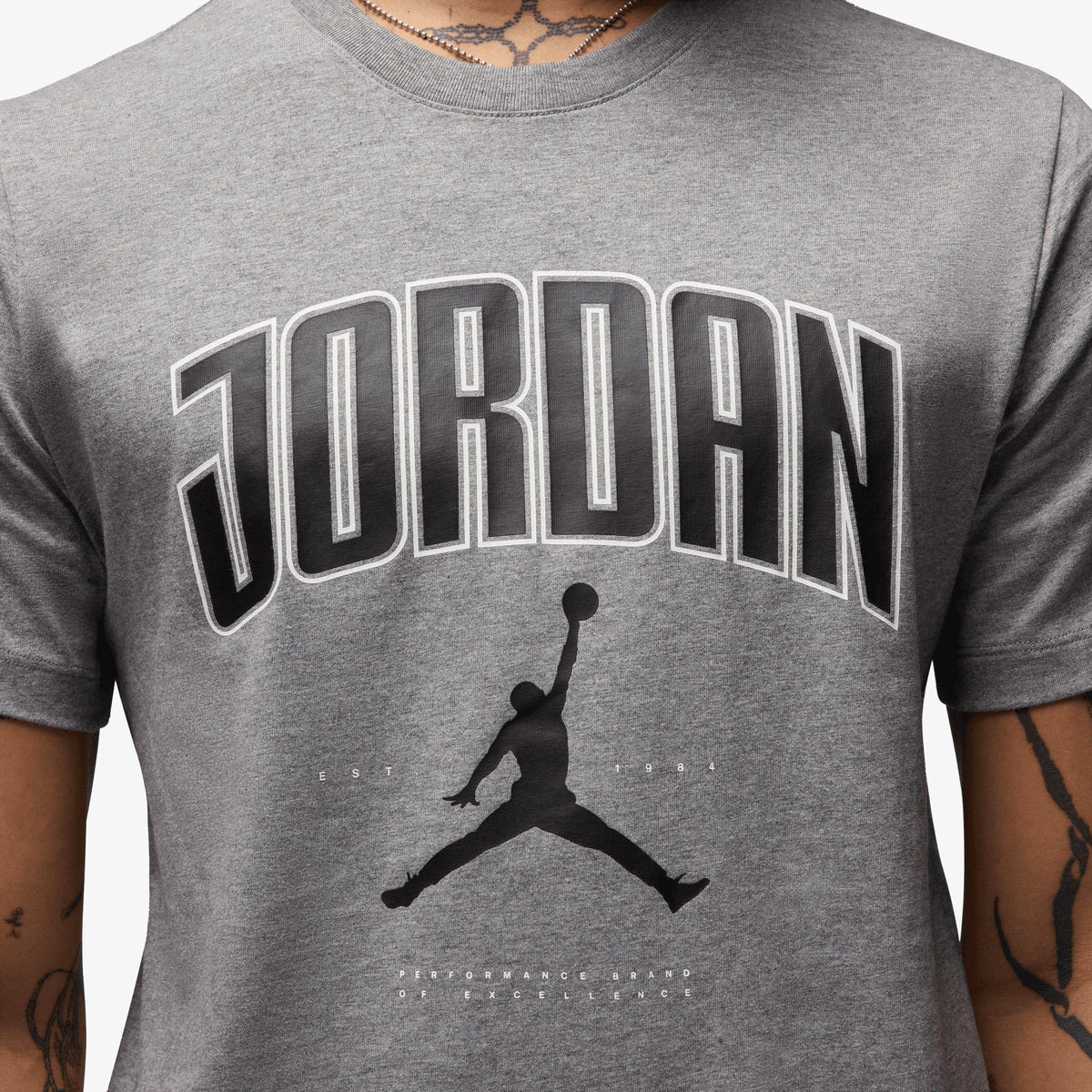 Jordan JORDAN T-SHIRT { CARBON HEATHER/BLACK/BLACK