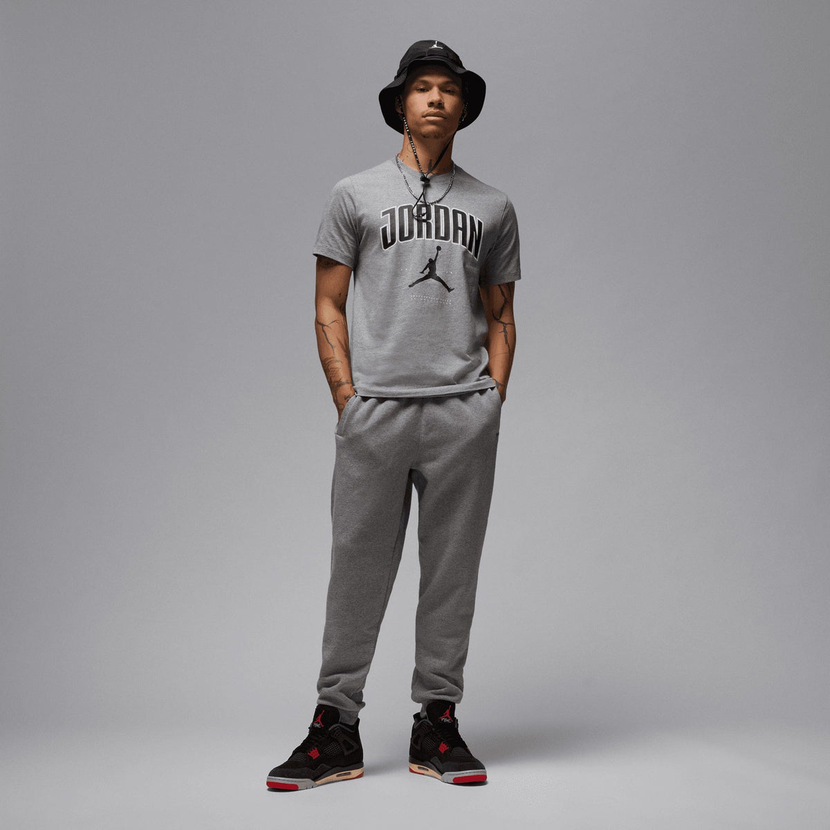 Jordan JORDAN T-SHIRT { CARBON HEATHER/BLACK/BLACK