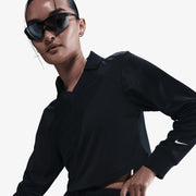 NIKE SPORTSWEAR LONG-SLEEVE CROPPED JERSEY { BLACK/BLACK/SAIL