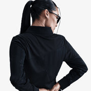 NIKE SPORTSWEAR LONG-SLEEVE CROPPED JERSEY { BLACK/BLACK/SAIL