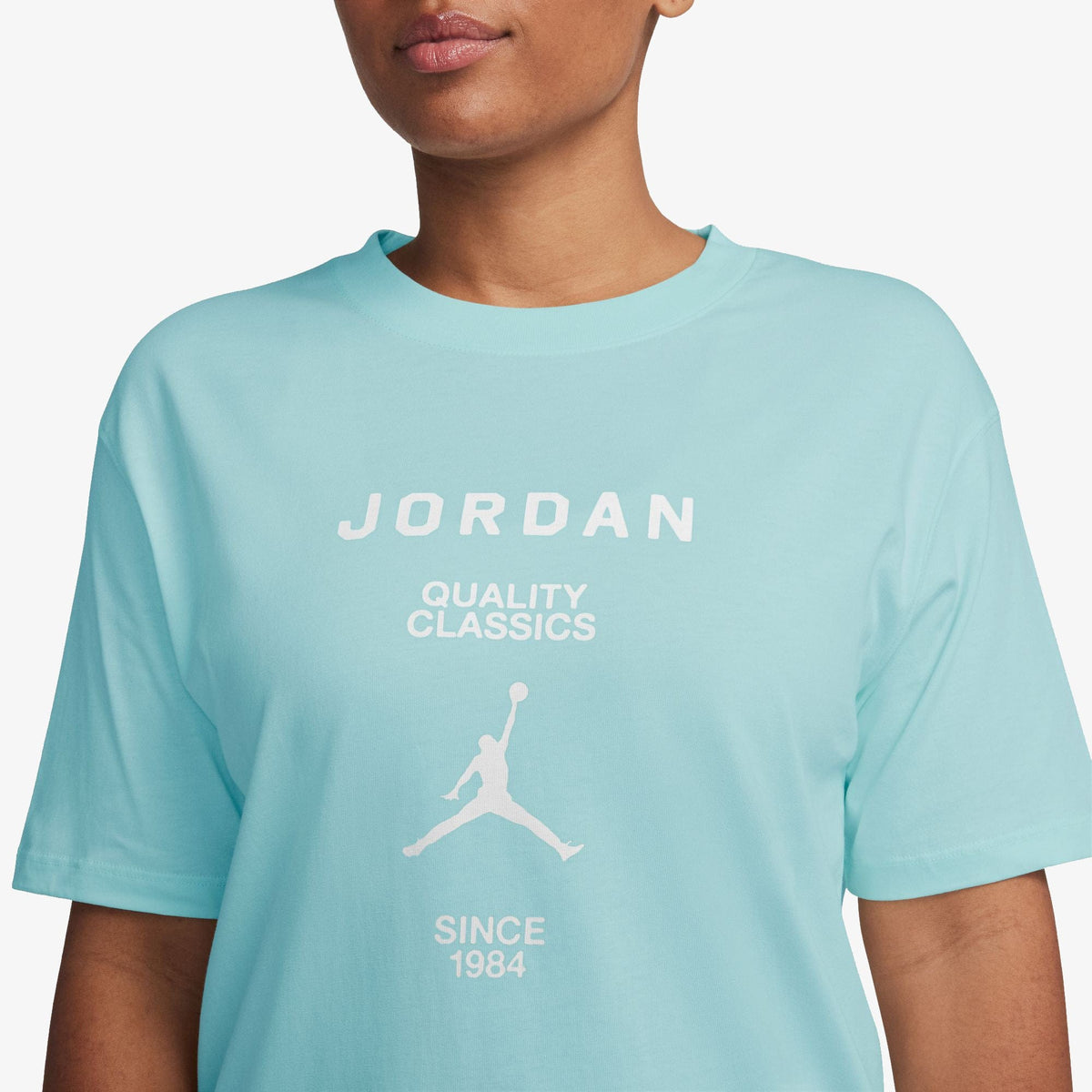 JORDAN GIRLFRIEND T-SHIRT { LIGHT DEW/WHITE