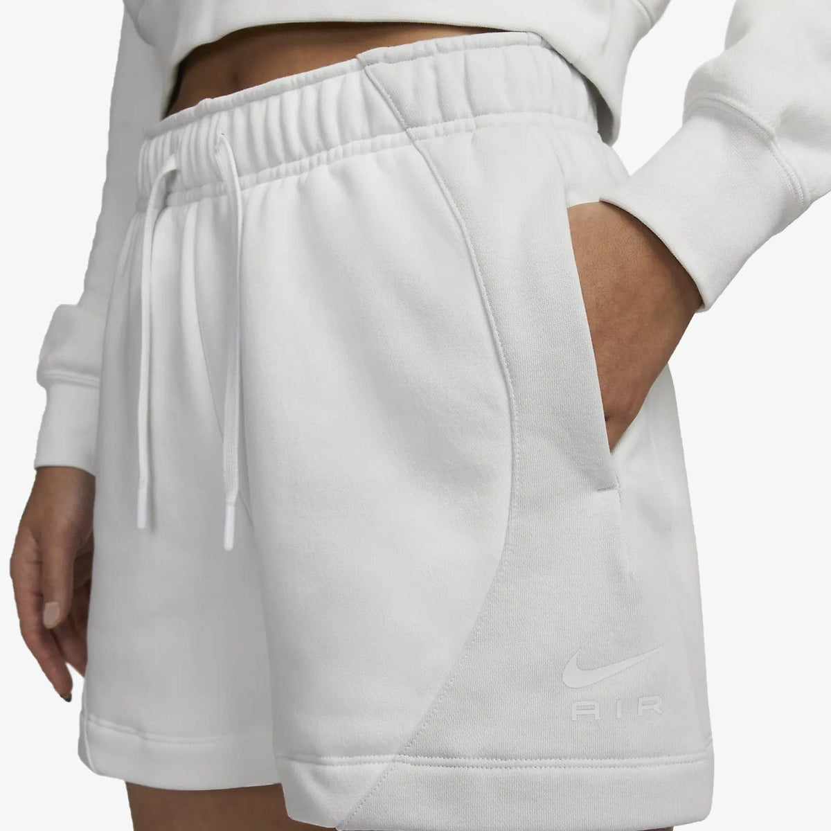 Nike MID-RISE FLEECE SHORTS { SUMMIT WHITE/PHOTON DUST/SUMMIT WHITE