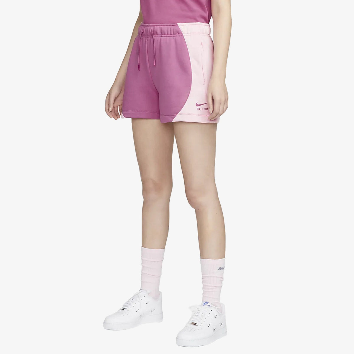 Nike MID-RISE FLEECE SHORTS { COSMIC FUCHSIA/PINK FOAM /COSMIC FUCHSIA