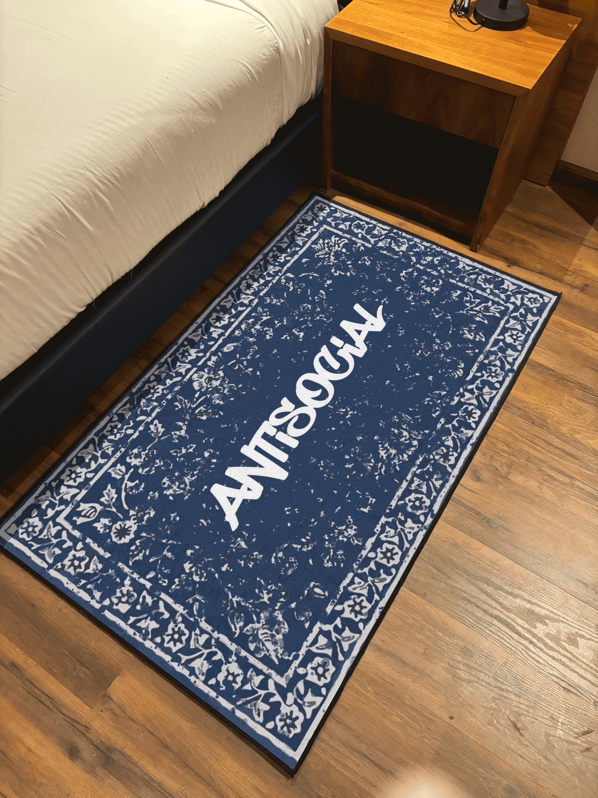 Anti Social Traditional design Washable  Custom Rug