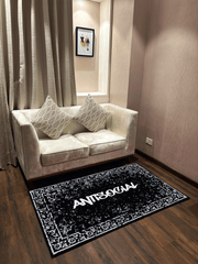 Anti Social Traditional design Washable  Custom Rug