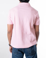 Hackett Light Pink Solid Polo T-Shirt (M)