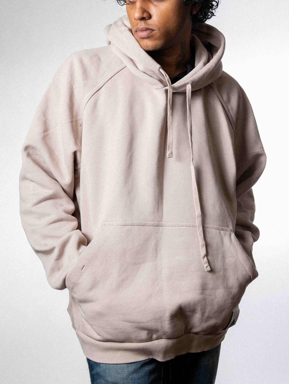 Adidas Men's Cotton Hoodie Neck Sweatshirt - Beige (XXL)