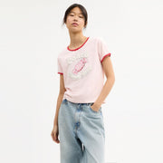 Coach Candy Shop Scoop Neck T-Shirt Pink Multi