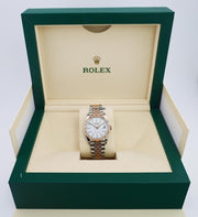 Rolex | Datejust | 126231 | Rose gold | 36 x 44 mm | Gold/Steel | White | Automatic