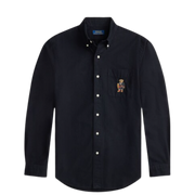 Polo Ralph Lauren  Men Black Polo Bear Custom-Fit Oxford Shirt