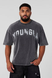 YOUNG LA 4146 Scuffed Cloud Tees Grey Wash