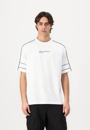 Karl Lagerfeld Jeans RELAXED PIPING TEE - Print T-shirt - white