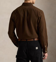 Polo Ralph Lauren  Men Brown Polo Bear Custom-Fit Oxford Shirt