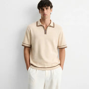 Monaco Knit Polo – Warm Oat