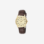Casio Mtp-v001gl-9b Quartz Watch with Genuine Leather