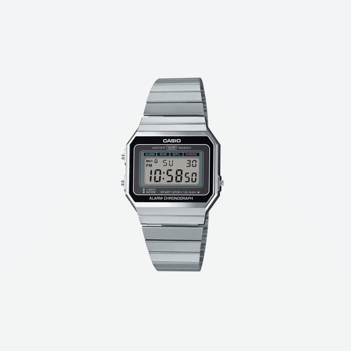 Casio A700W-1A Digital Unisex Watch Retro Stainless Steel LED A700