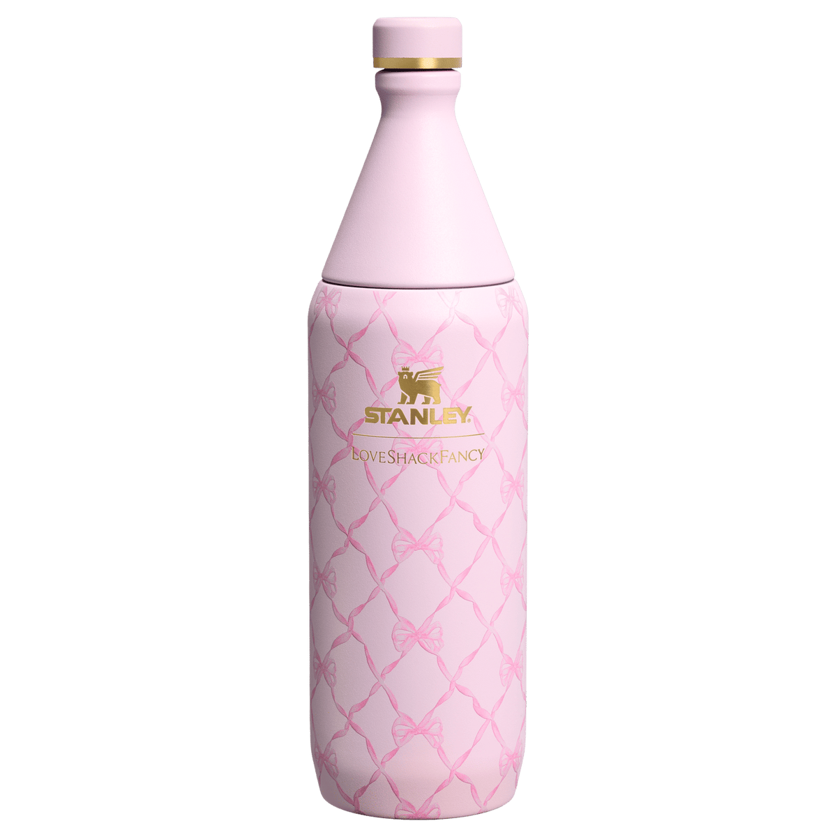 Stanley Stanley 1913 x LoveShackFancy Holiday All Day Slim Bottle | 34 OZ Baby Bow Pink Peppermint Baby Bow Pink Peppermint