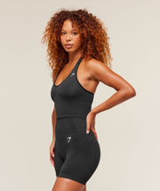 Gymshark Vital Halter Neck Tank With Shelf - Black Marl