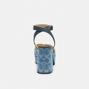 Block Heel Sandal In Signature Denim
