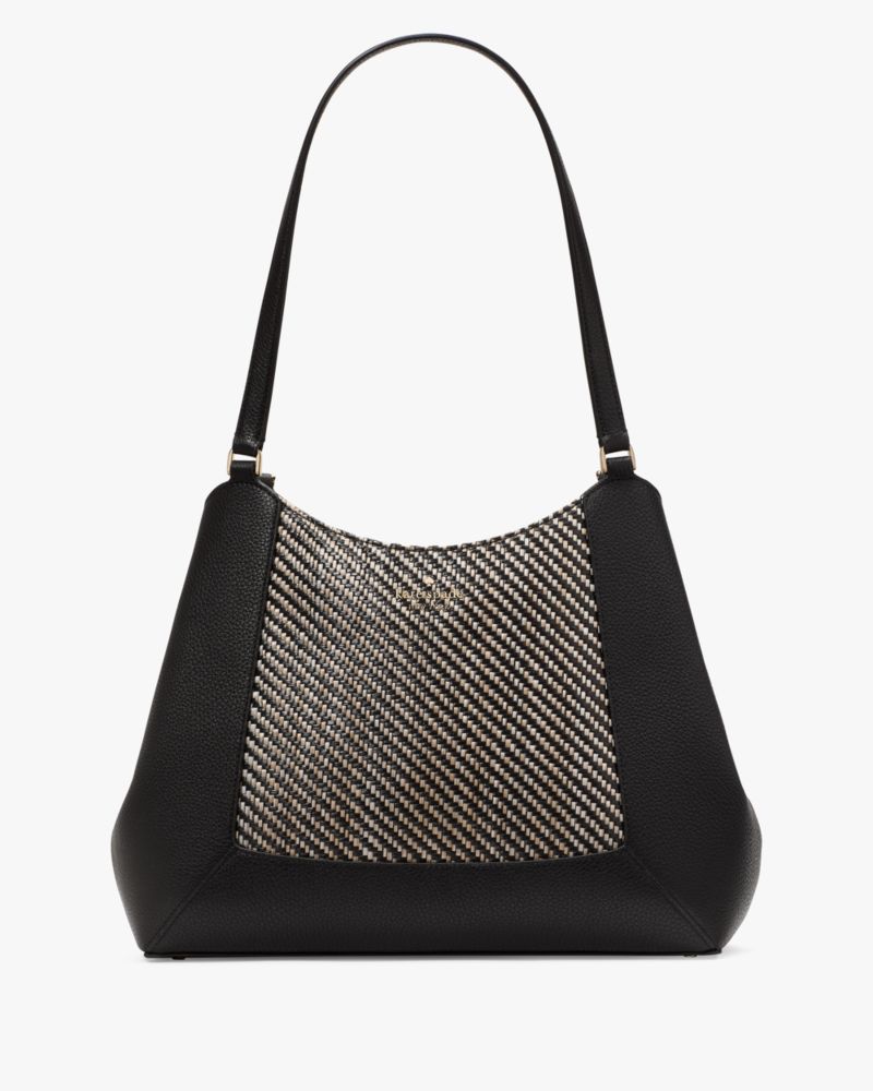 Lena Straw Triple Compartment Shoulder Bag