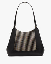 Lena Straw Triple Compartment Shoulder Bag